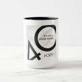 White 40 Decade Birthday Mok (Midden)