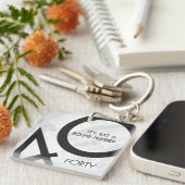 White 40 Decade Birthday Sleutelhanger (Voorkant Rechts)