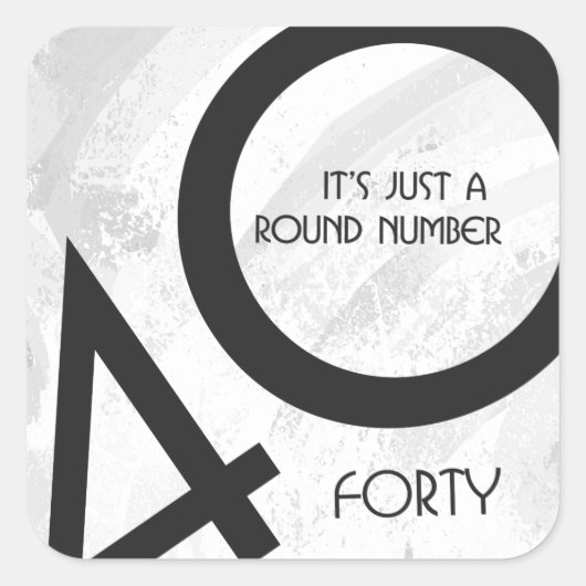 White 40 Decade Birthday Vierkante Sticker (Voorkant)