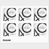 White 40 Decade Birthday Vierkante Sticker (Vel)