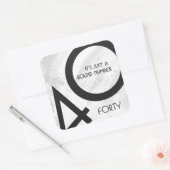 White 40 Decade Birthday Vierkante Sticker (Envelop)