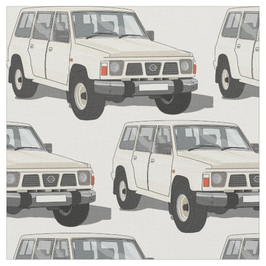 White 4X4 Truck Fabric Stof (Close Up)