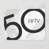 White 50 decade Birthdday Briefkaart (Voorkant)