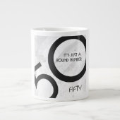 White 50 decade Birthdday Grote Koffiekop (Voorkant)