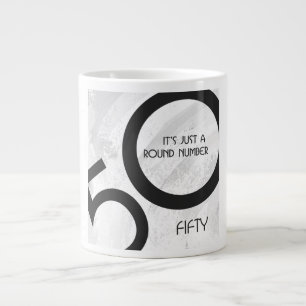 White 50 decade Birthdday Grote Koffiekop