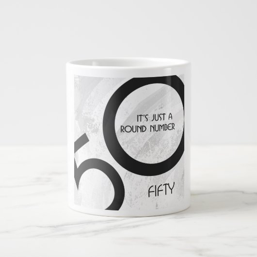 White 50 decade Birthdday Grote Koffiekop (Voorkant)