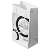 White 50 decade Birthdday Klein Cadeauzakje (Achterkant Gekanteld)