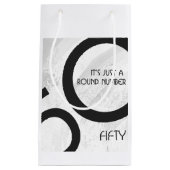 White 50 decade Birthdday Klein Cadeauzakje (Voorkant)