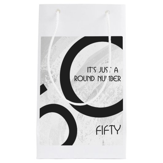 White 50 decade Birthdday Klein Cadeauzakje (Voorkant)