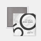 White 50 decade Birthdday Magneet (Voorkant / Achterkant)