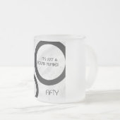 White 50 decade Birthdday Matglas Koffiemok (Voorkant rechts)