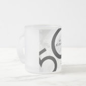 White 50 decade Birthdday Matglas Koffiemok (Voorkant links)