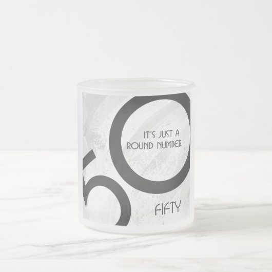 White 50 decade Birthdday Matglas Koffiemok (Center)