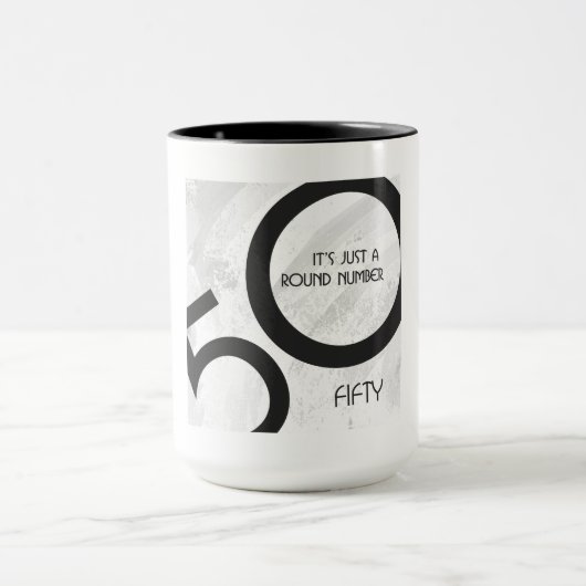 White 50 decade Birthdday Mok (Midden)