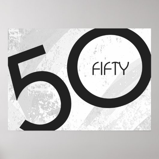 White 50 decade Birthdday Poster (Voorkant)