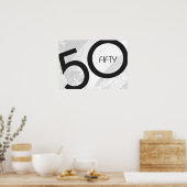 White 50 decade Birthdday Poster (Keuken)