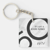 White 50 decade Birthdday Sleutelhanger (Voorkant)