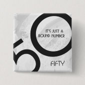 White 50 decade Birthdday Vierkante Button 5,1 Cm (Voorkant)