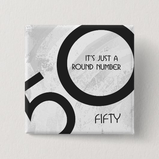 White 50 decade Birthdday Vierkante Button 5,1 Cm (Voorkant)