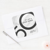 White 50 decade Birthdday Vierkante Sticker (Envelop)