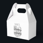 White 50th Any Age Birthday Party Custom Bedankdoosjes<br><div class="desc">White Black Aangepast 50e aanpasbaar voor elke dag van de geboorte</div>