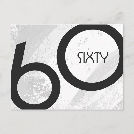 White 60 decade Birthday Briefkaart (Voorkant)