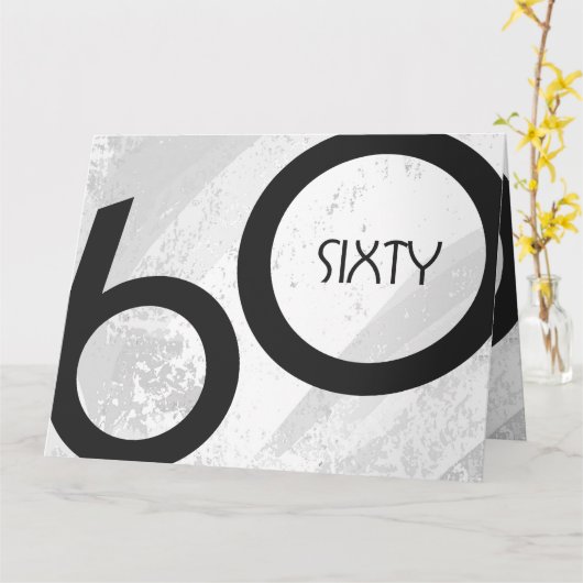 White 60 decade Birthday Kaart (Gele Bloem)