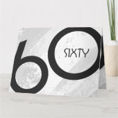 White 60 decade Birthday Kaart (Voorkant)