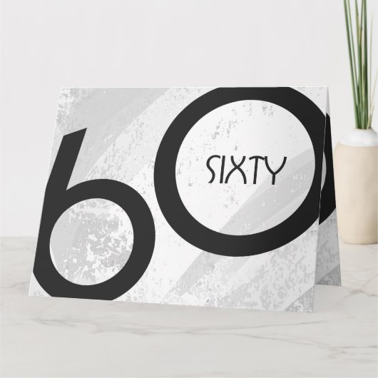 White 60 decade Birthday Kaart (Voorkant)
