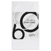 White 60 decade Birthday Klein Cadeauzakje (Achterkant)