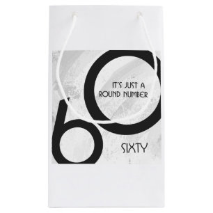 White 60 decade Birthday Klein Cadeauzakje