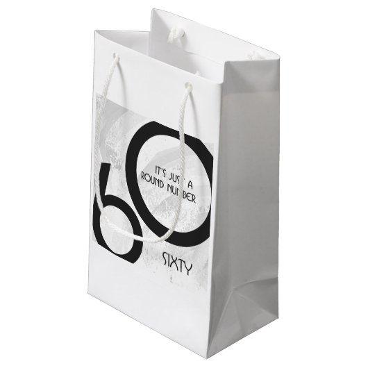 White 60 decade Birthday Klein Cadeauzakje (Achterkant Gekanteld)