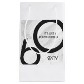 White 60 decade Birthday Klein Cadeauzakje (Voorkant)