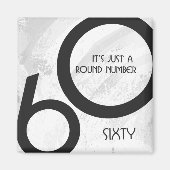 White 60 decade Birthday Magneet (Voorkant)