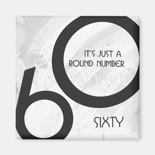 White 60 decade Birthday Magneet (Voorkant)