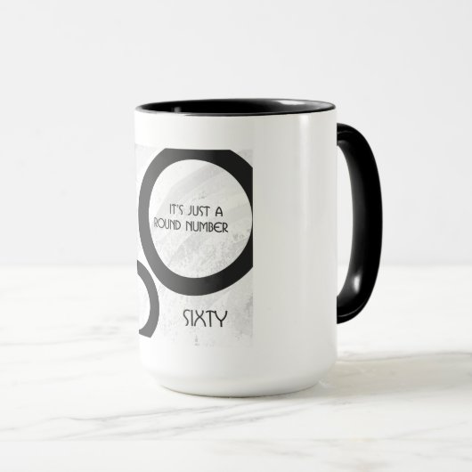 White 60 decade Birthday Mok (Voorkant rechts)