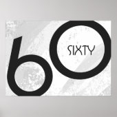 White 60 decade Birthday Poster (Voorkant)