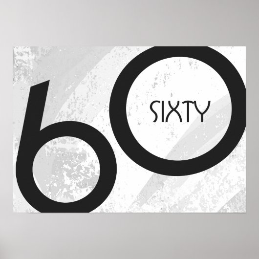 White 60 decade Birthday Poster (Voorkant)
