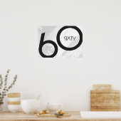 White 60 decade Birthday Poster (Keuken)