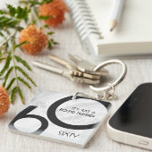 White 60 decade Birthday Sleutelhanger (Voorkant Rechts)