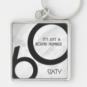 White 60 decade Birthday Sleutelhanger (Voorkant)