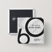 White 60 decade Birthday Vierkante Button 5,1 Cm (Voorkant /achterkant)