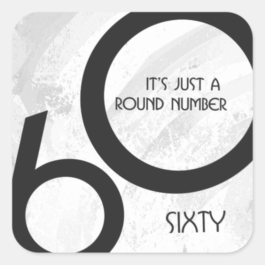 White 60 decade Birthday Vierkante Sticker (Voorkant)