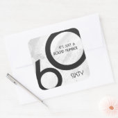 White 60 decade Birthday Vierkante Sticker (Envelop)