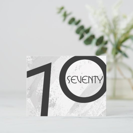 White 70 Decade Birthday Briefkaart (Staand voorkant)