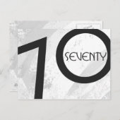 White 70 Decade Birthday Briefkaart (Voorkant / Achterkant)