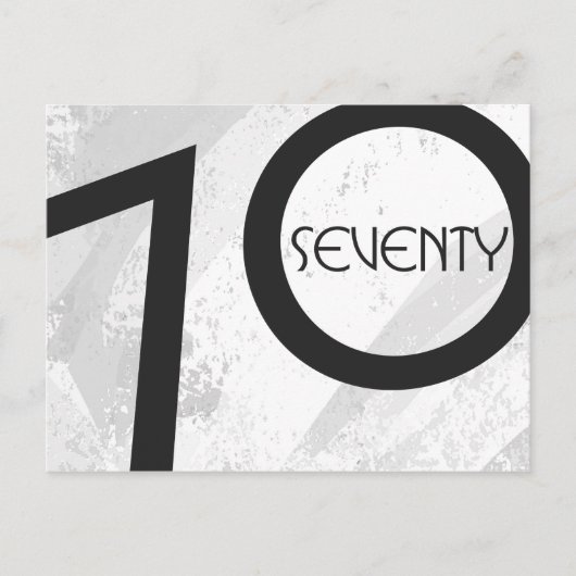 White 70 Decade Birthday Briefkaart (Voorkant)