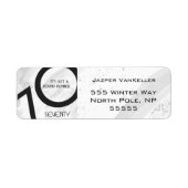 White 70 Decade Birthday Etiket (Voorkant)