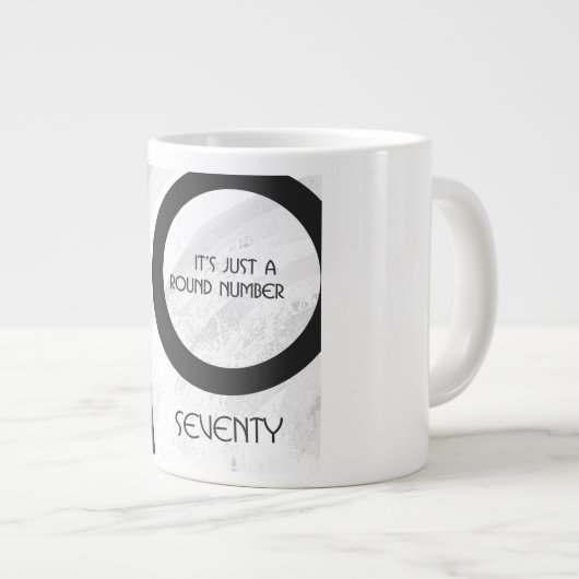 White 70 Decade Birthday Grote Koffiekop (Voorkant rechts)