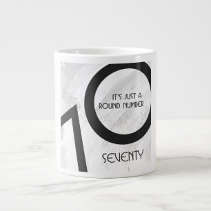 White 70 Decade Birthday Grote Koffiekop